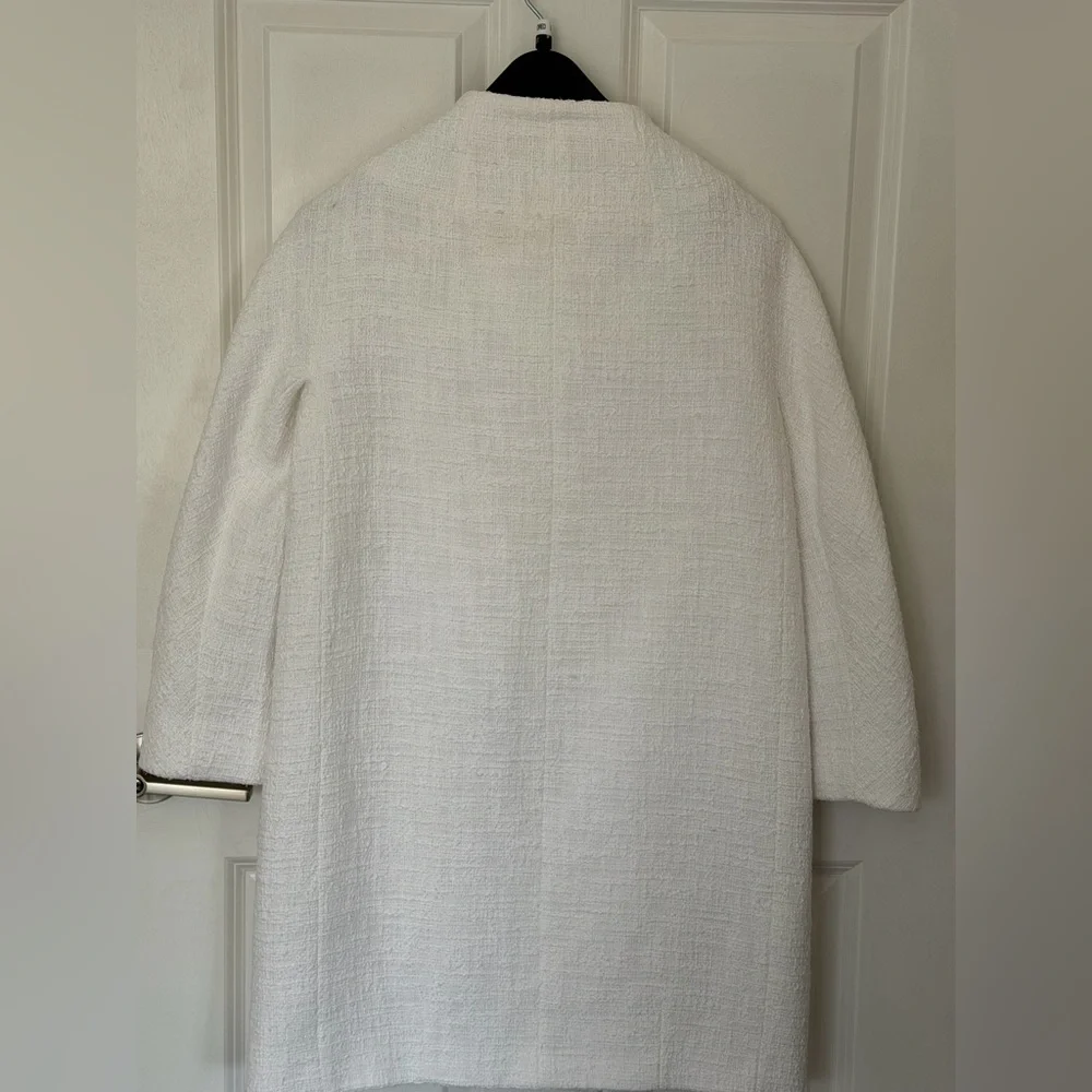 Kate Spade Dorothy Bow-front Tweed Bracelet-sleeve Coat  White Size 6 $548 USD